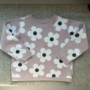HUX 100% Organic Cotton Girls Pink Daisy Sweater